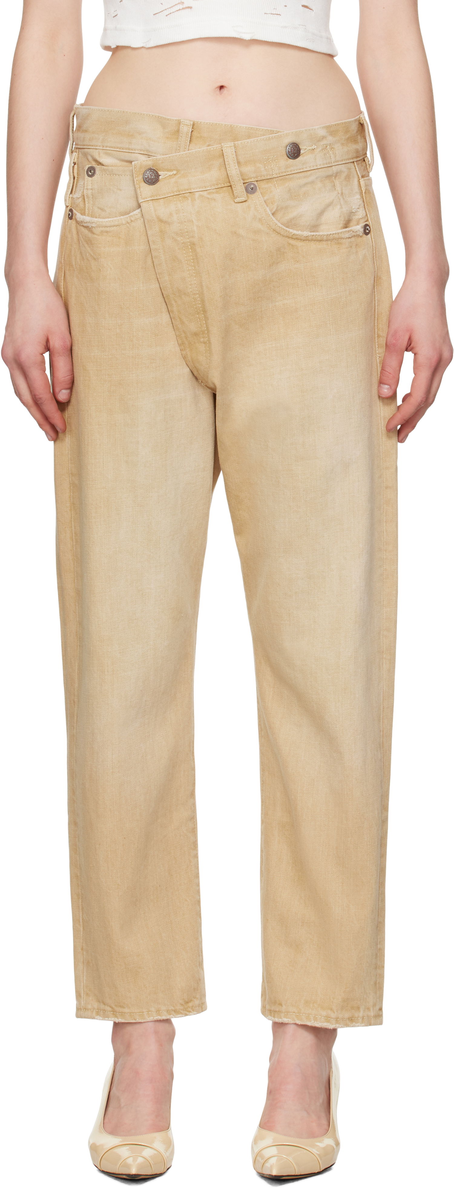 Дънки R13 R13 Crossover Jeans Бежово | R13W2048-D235A, 0