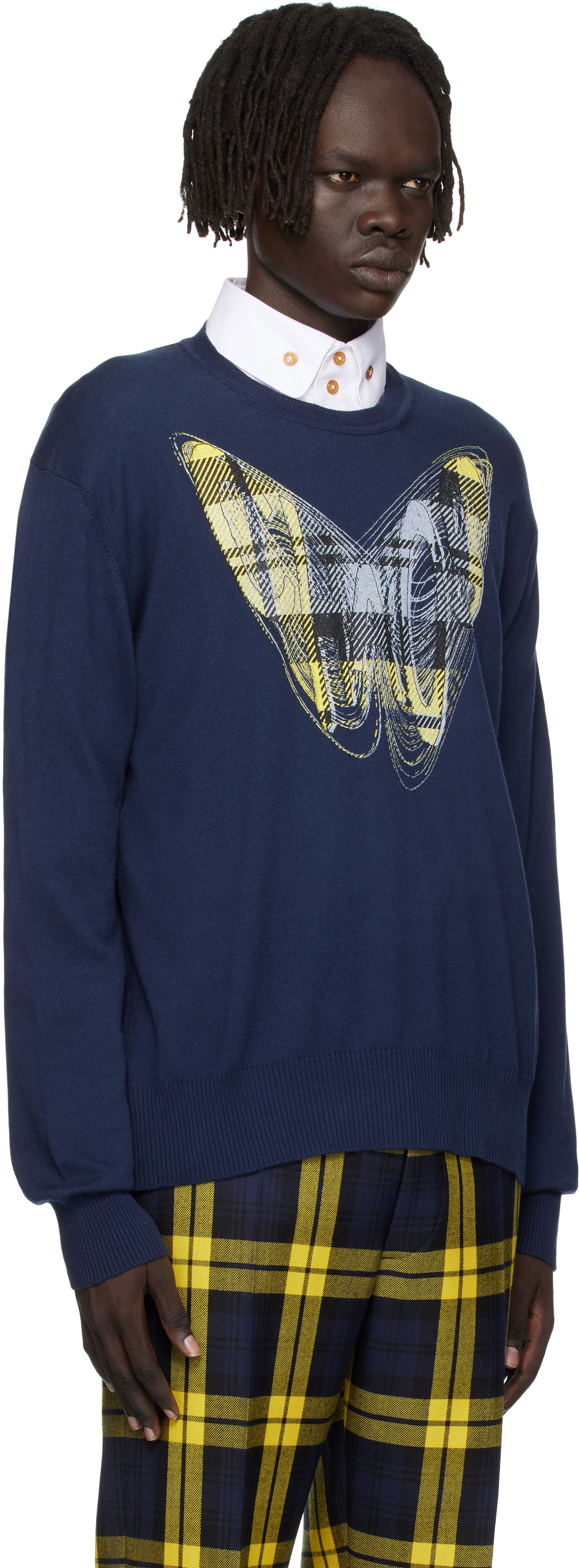 Пуловер Vivienne Westwood Vivienne Westwood Chaos Graphic Print Sweater Тъмно синьо | 38030056-Y001V-, 1