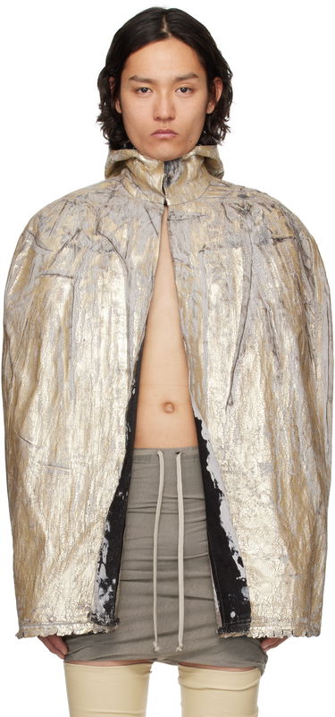 Яке Rick Owens Hollywood Pville Cape Denim Jacket Металик | RR01E5701 GMC, 0