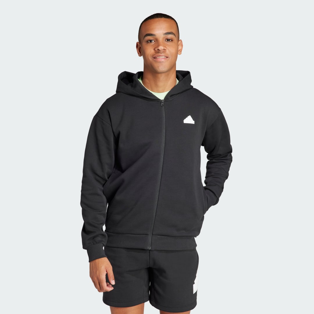 Суитчър adidas Performance Future Icons Badge Sportswear Full Zip Hoodie Черно | IN3305, 0