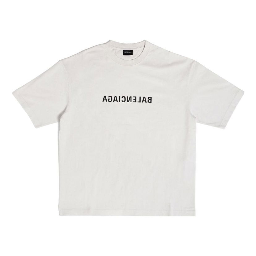 Тениска Balenciaga Mirror T-Shirt Medium Fit Бяло | 612966TNVV89784