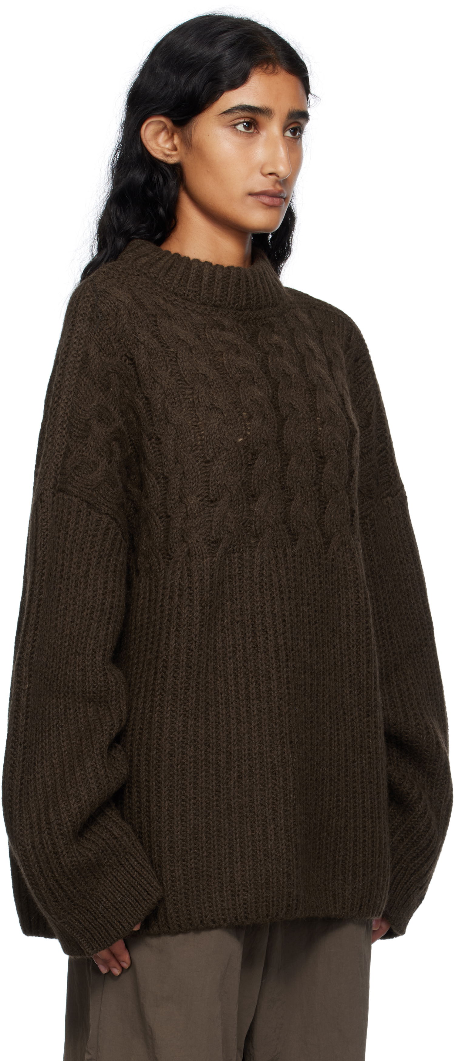 Пуловер Cecilie Bahnsen Cecilie Bahnsen Belinda Cable Knit Sweater Кафяво | 2.25KNI51004 BELINDA JUMPER, 1