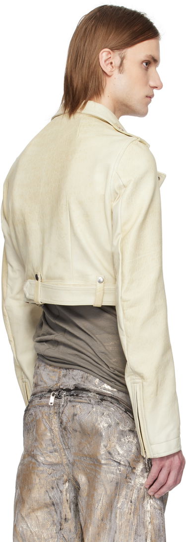 Яке Rick Owens Rick Owens Hollywood Cropped Stooges Leather Jacket Бяло | RR01E5707 LBH, 2