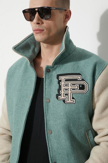 Яке бомбър Filling Pieces Filling Pieces Wool Varsity Jacket Зелено | 78616981033, 4