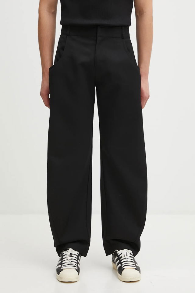 Wool Blend Wide-Leg Trousers