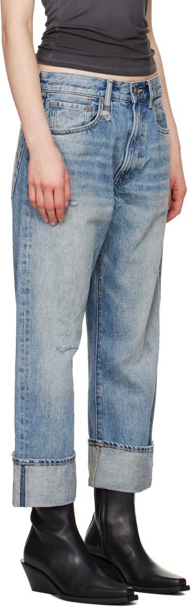 Дънки R13 R13 Cuffed X-Boyfriend Jeans Синьо | R13WD111-D149D, 1