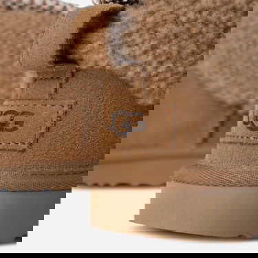 Кецове и обувки UGG Classic Ultra Mini Maxi Curly Suede Boot with Braided Trim Кафяво | 1157730K-CHE, 3