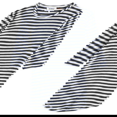 Тениска YMC Earth Charlotte Striped Short Sleeve Top Синьо | Q6AZC-NAVY-WHITE, 0