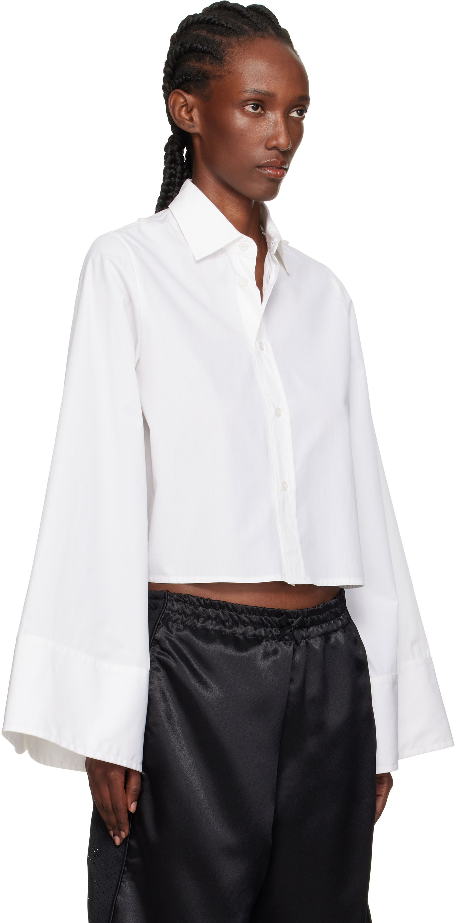 Риза Maison Margiela MM6 Maison Margiela Cotton Cropped Shirt Бяло | S52DT0044 M35480, 1