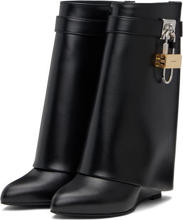 Кецове и обувки Givenchy Givenchy Shark Lock Wedge Ankle Boots Черно | BE602RE147001, 4