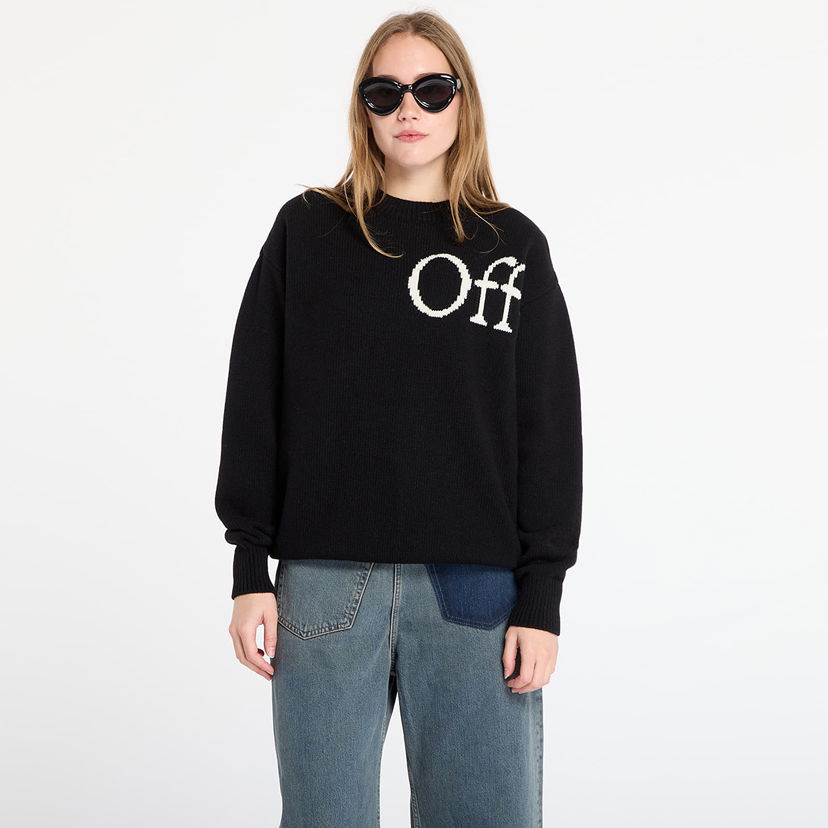 Пуловер Off-White Off-White Bookish Shared Knit Crewneck Черно | OWHE10OF25KNI0021001