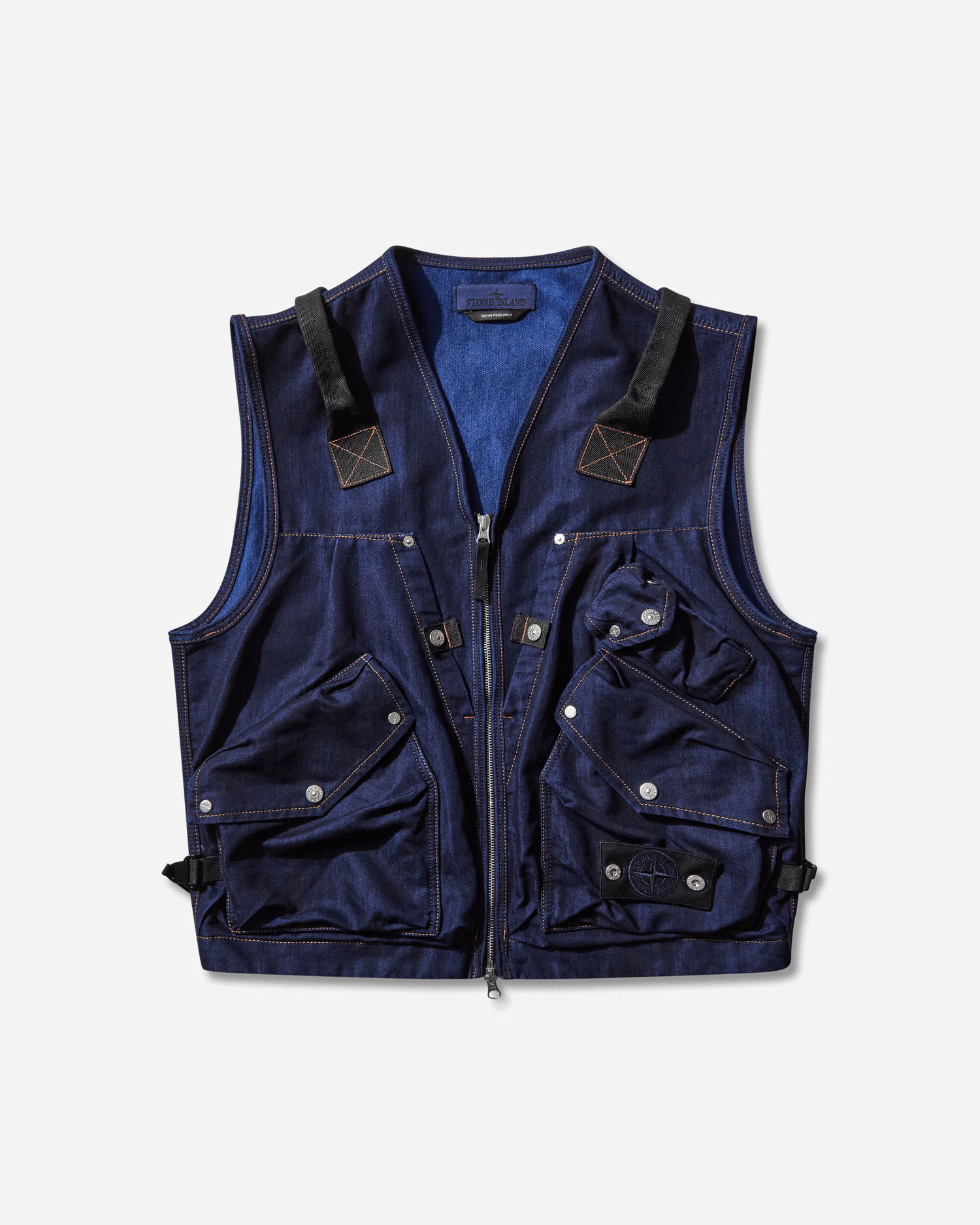 Жилетка Stone Island Polypropylene Denim Light Zip Multi-Pocket Utility Vest Rinsed Синьо | K2S15-G100016-S00J2 VJ201, 1