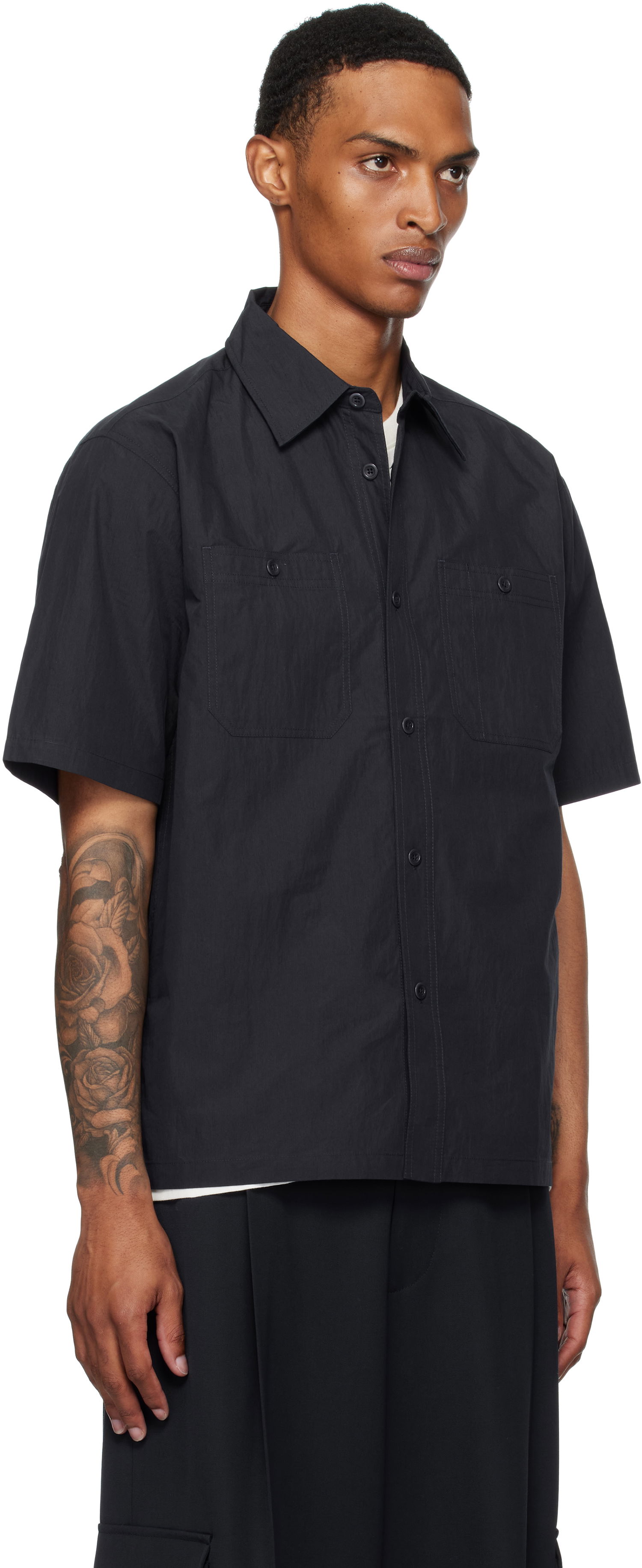Риза NORSE PROJECTS Norse Projects Ivan Tech Poplin Short Sleeve Shirt Черно | N40-0826, 1