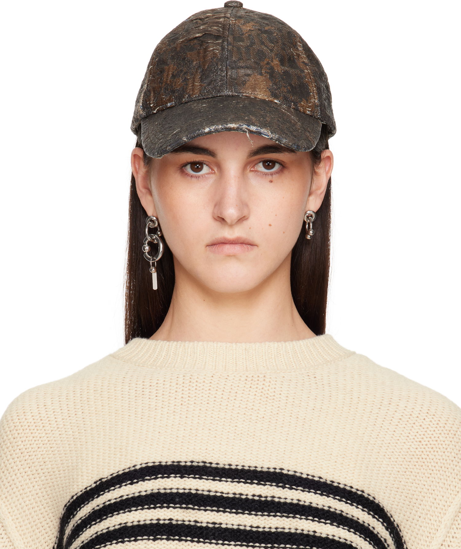 Шапка с козирка Acne Studios Acne Studios Distressed Monogram Baseball Cap Кафяво | C40401-, 0