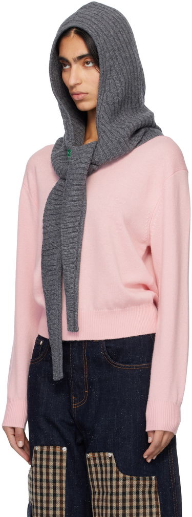 Шапка GANNI Ribbed Wool Mix Balaclava Сиво | A6925, 3