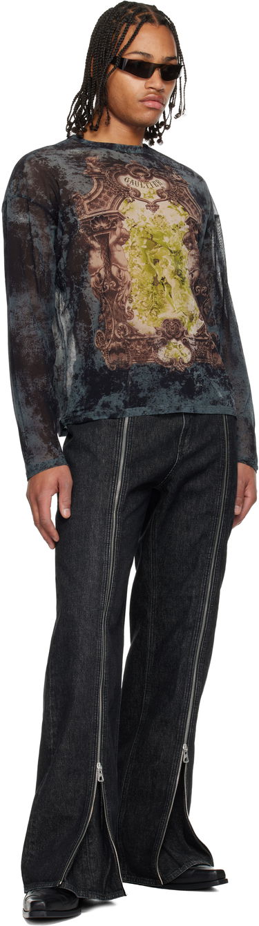 Тениска Jean Paul Gaultier The Oversized Médaillon Printed Mesh Long Sleeve Top Многоцветен | 25/04-W-TO340-M006P-005740, 3