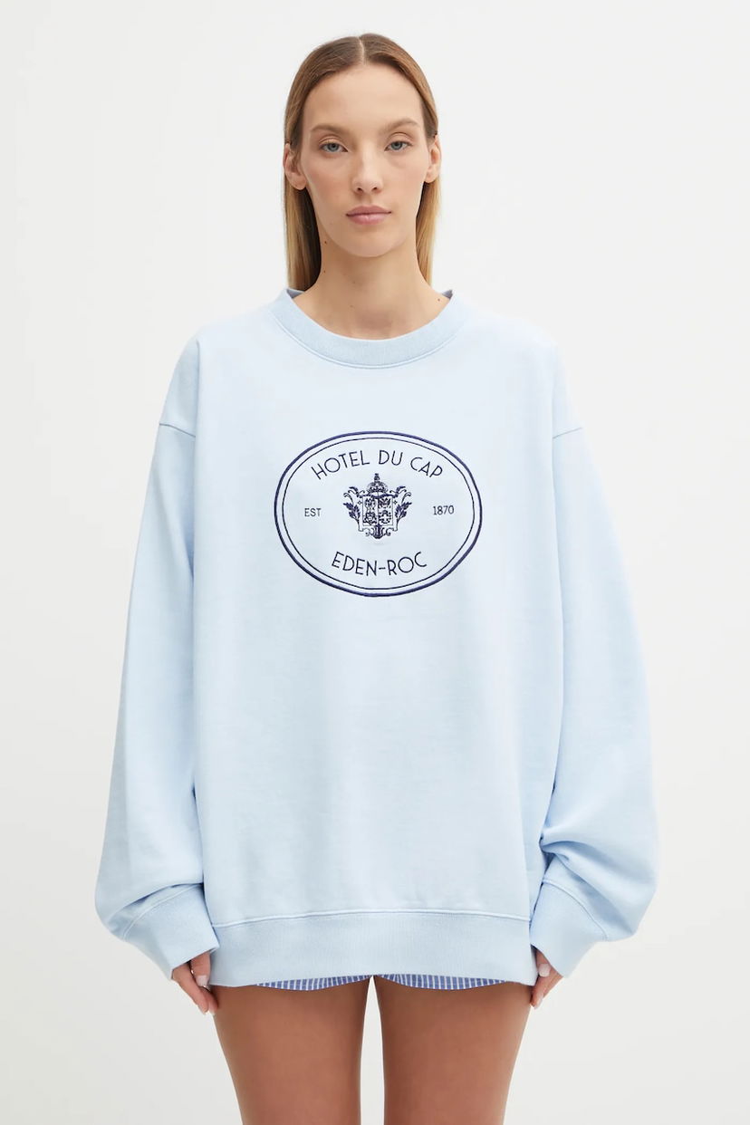 Суитчър Sporty & Rich Oversized Eden Crest Embroidered Sweatshirt Синьо | ST07160621BL90