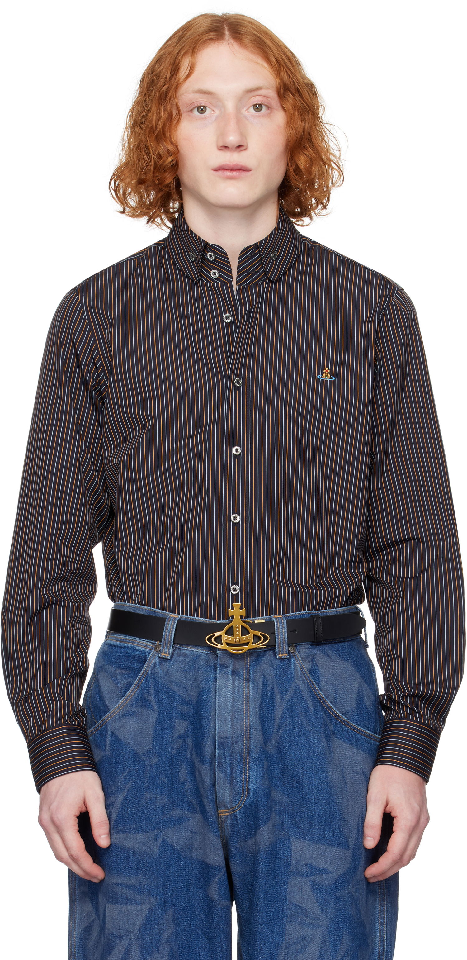 Риза Vivienne Westwood Vivienne Westwood Two Button Krall Striped Shirt Многоцветен | 24010005-W0127-, 0