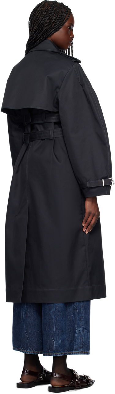 Тренчкот GANNI Ganni Bonded Cotton Trench Coat Черно | W0395, 2