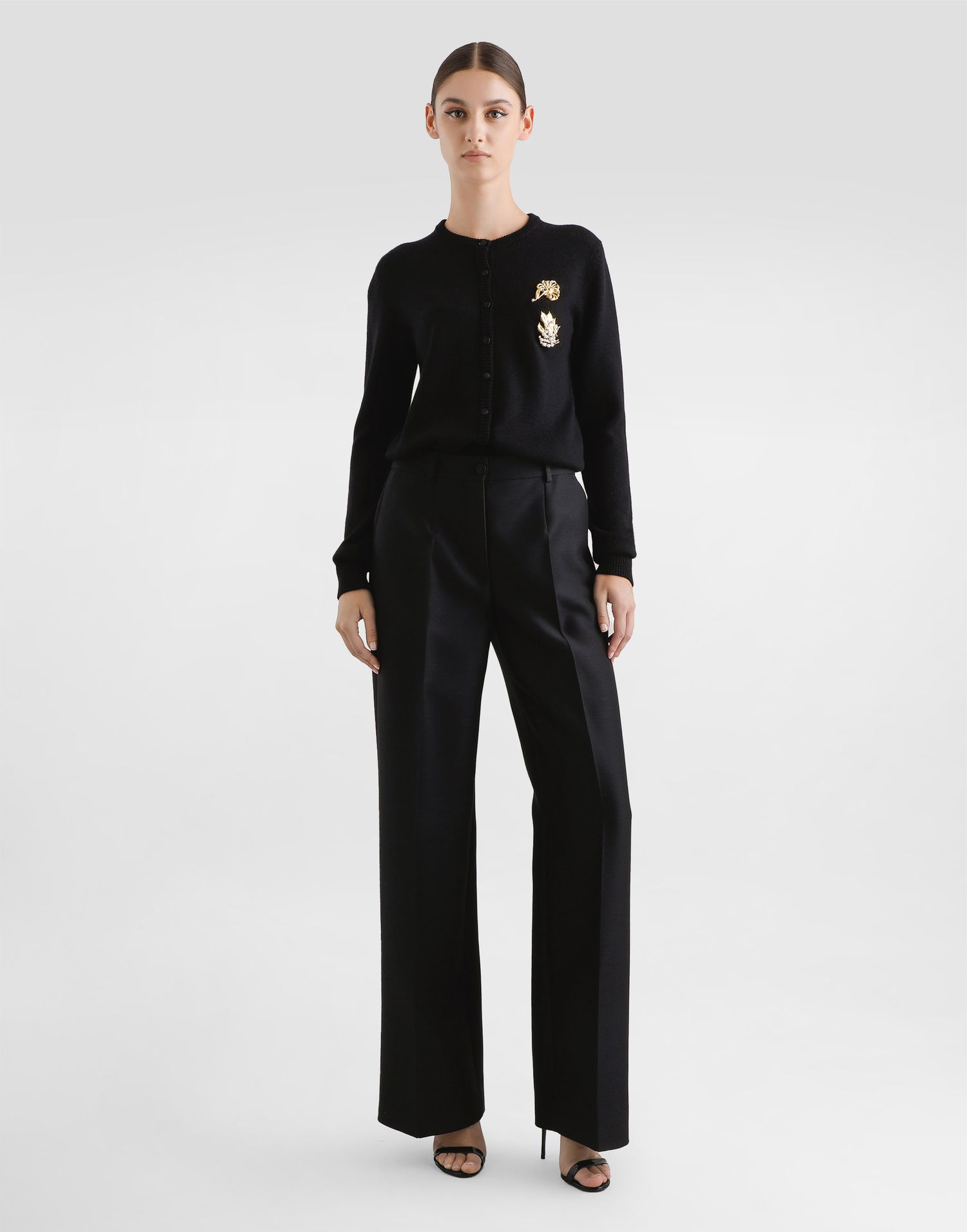 Пуловер Dolce & Gabbana Dolce & Gabbana Wool Cardigan with Brooch Черно | FXV09ZJCVXNN0000, 1