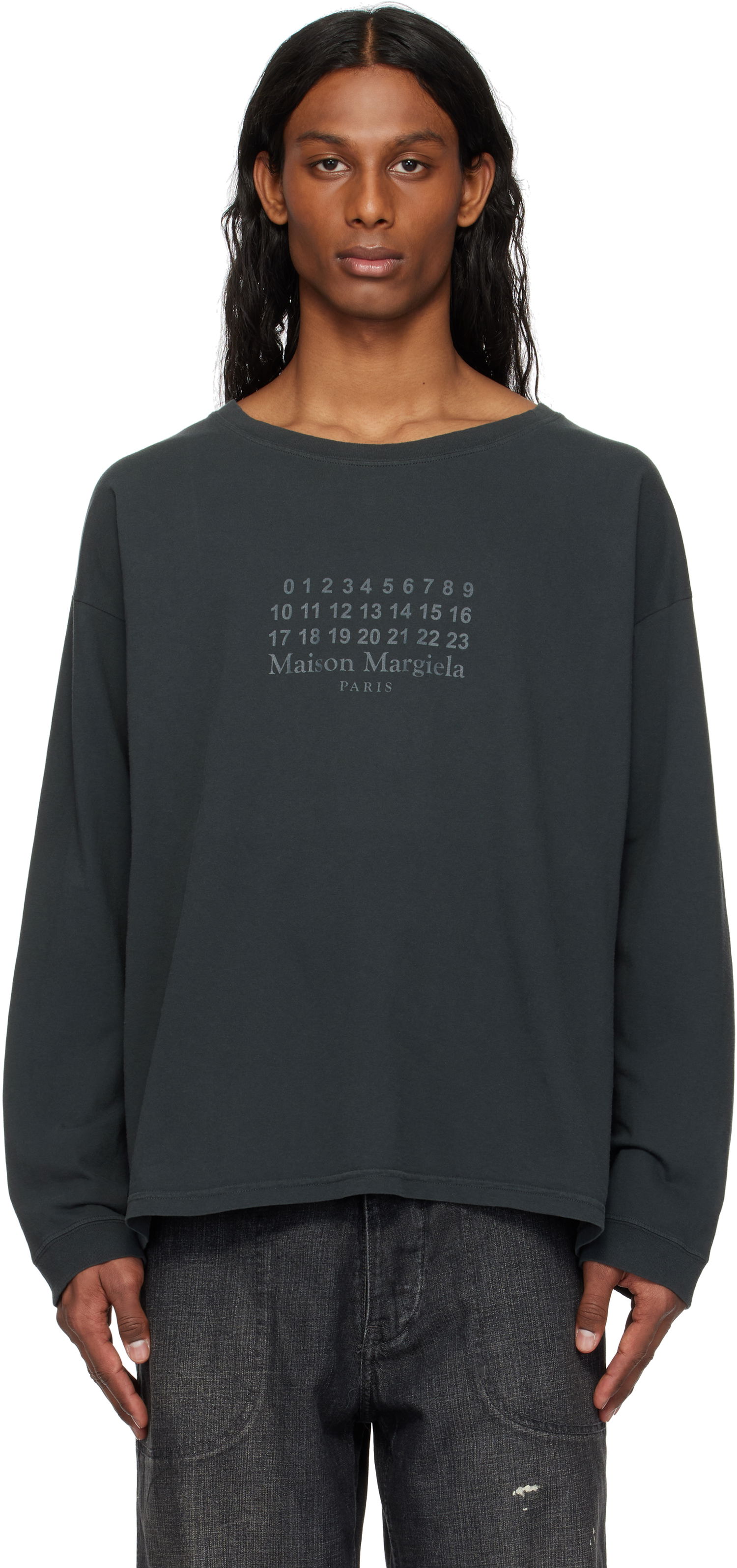Пуловер Maison Margiela Maison Margiela Printed Logo T-Shirt Черно | S50GC0715 S24575, 0