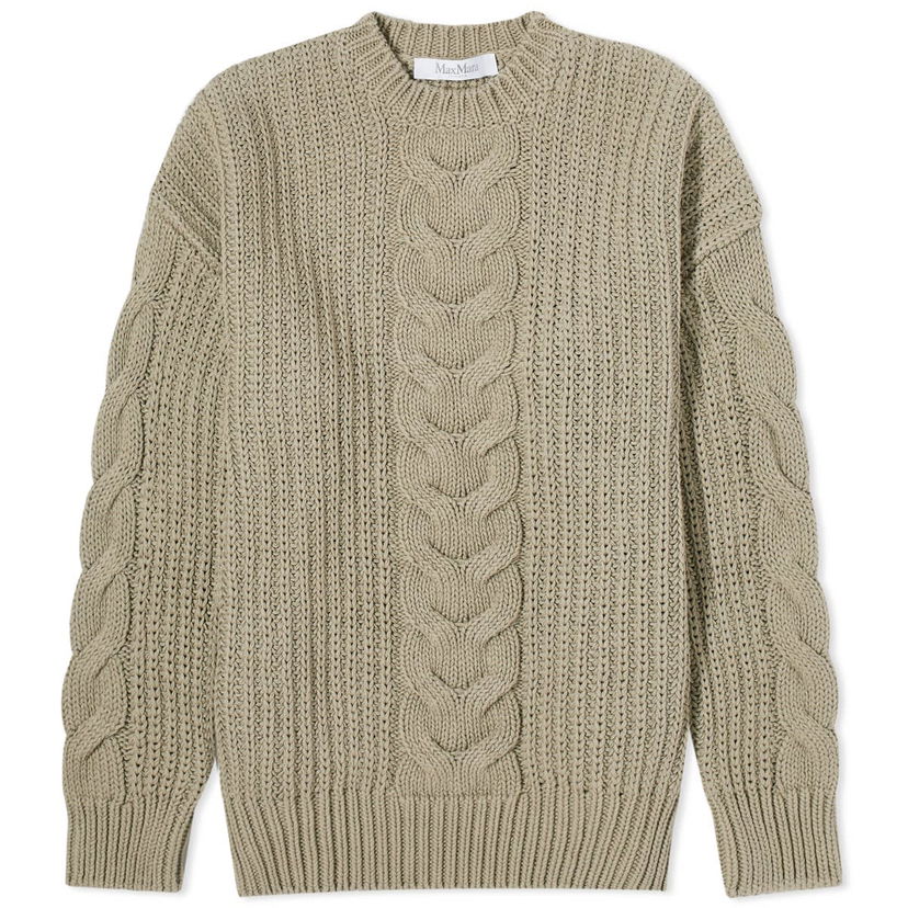 Пуловер Max Mara Acciaio Cable Knit Jumper Зелено | 2411361213600-005