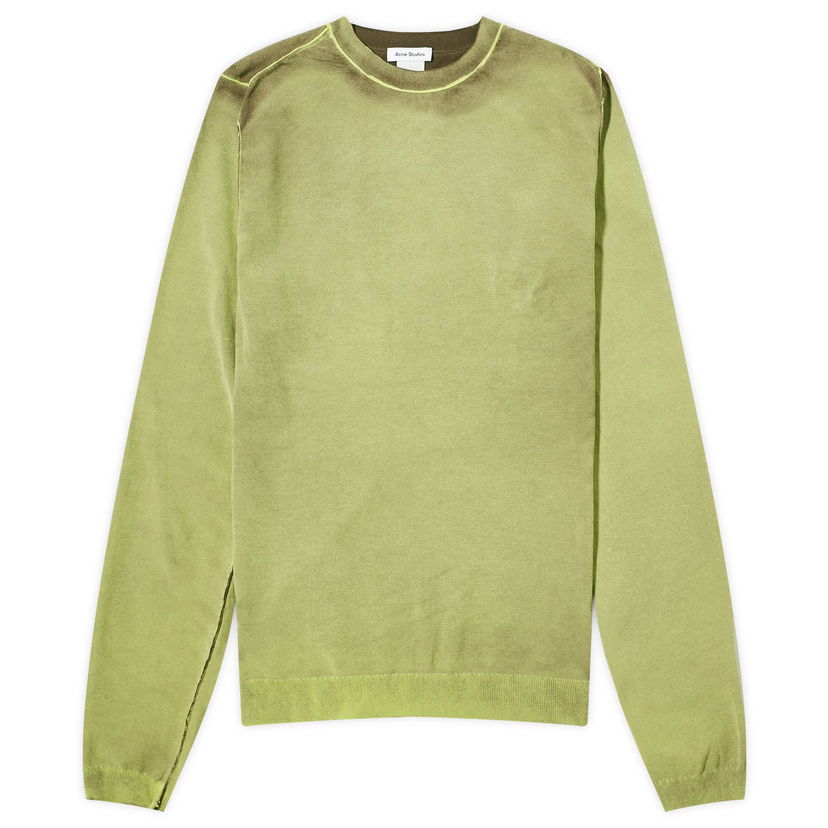 Суитчър Acne Studios Fitted Logo Knit Top Зелено | A60498-ABE