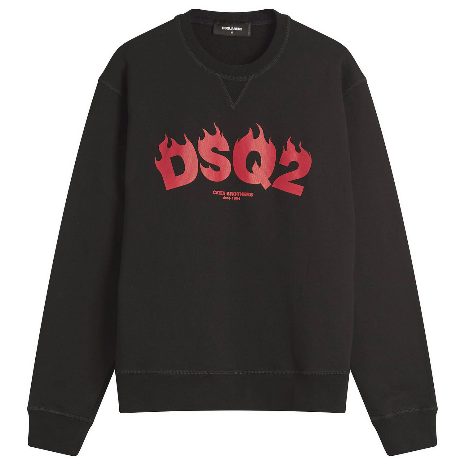 Суитчър DSQUARED2 Flames Logo Crew Sweat, Large Черно | S71GU0717-S25551-900, 1