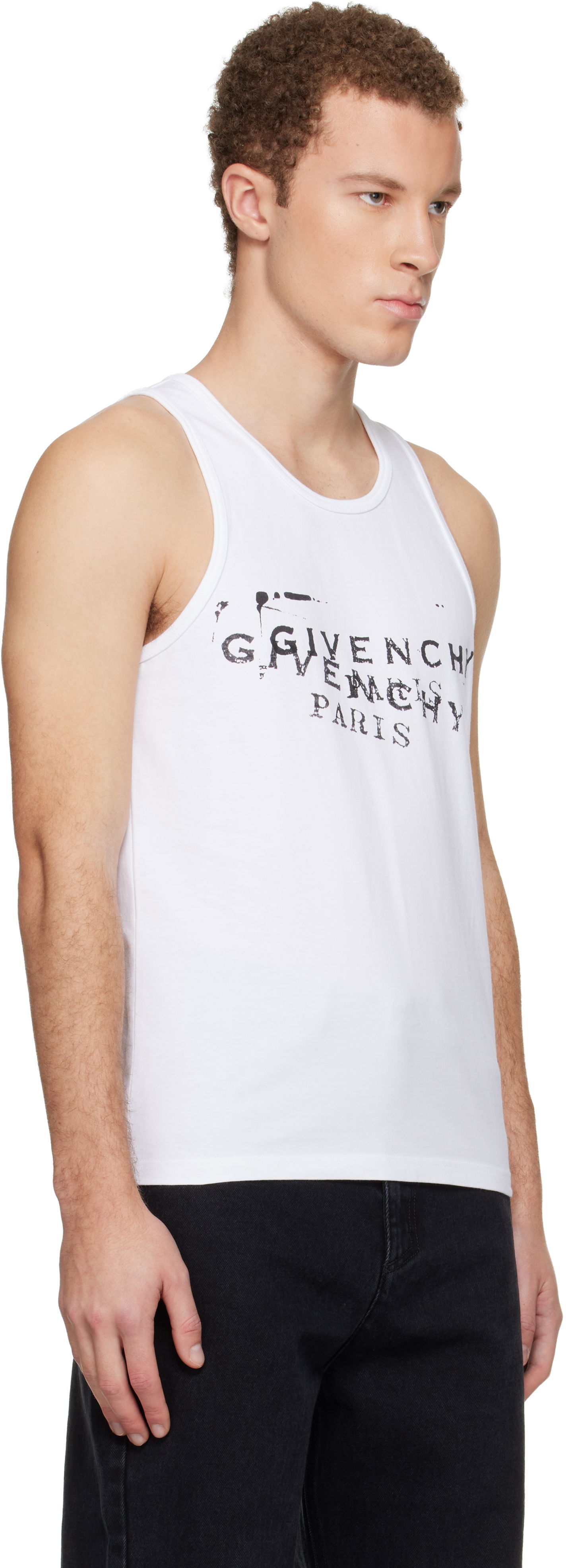 Потник Givenchy Distressed Stamp Print Tank Top Бяло | BM71NH3YSA100, 1