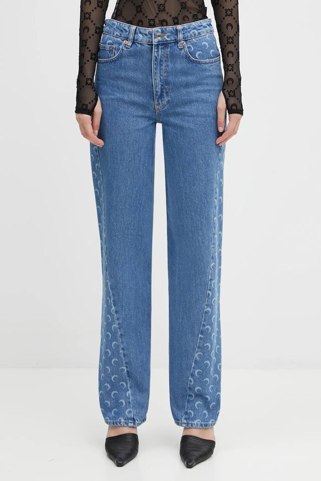Moon Laser Denim Baggy High Waist Jeans