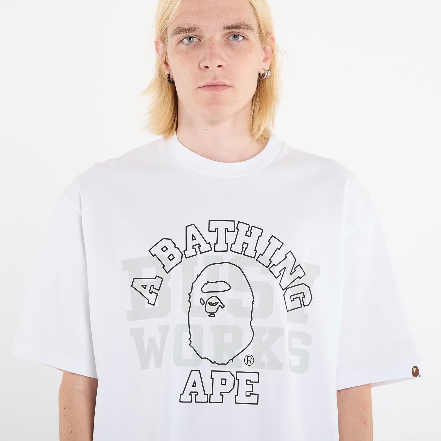 Тениска BAPE College Relaxed Fit T-Shirt Бяло | 001TEL801328MWHT, 1