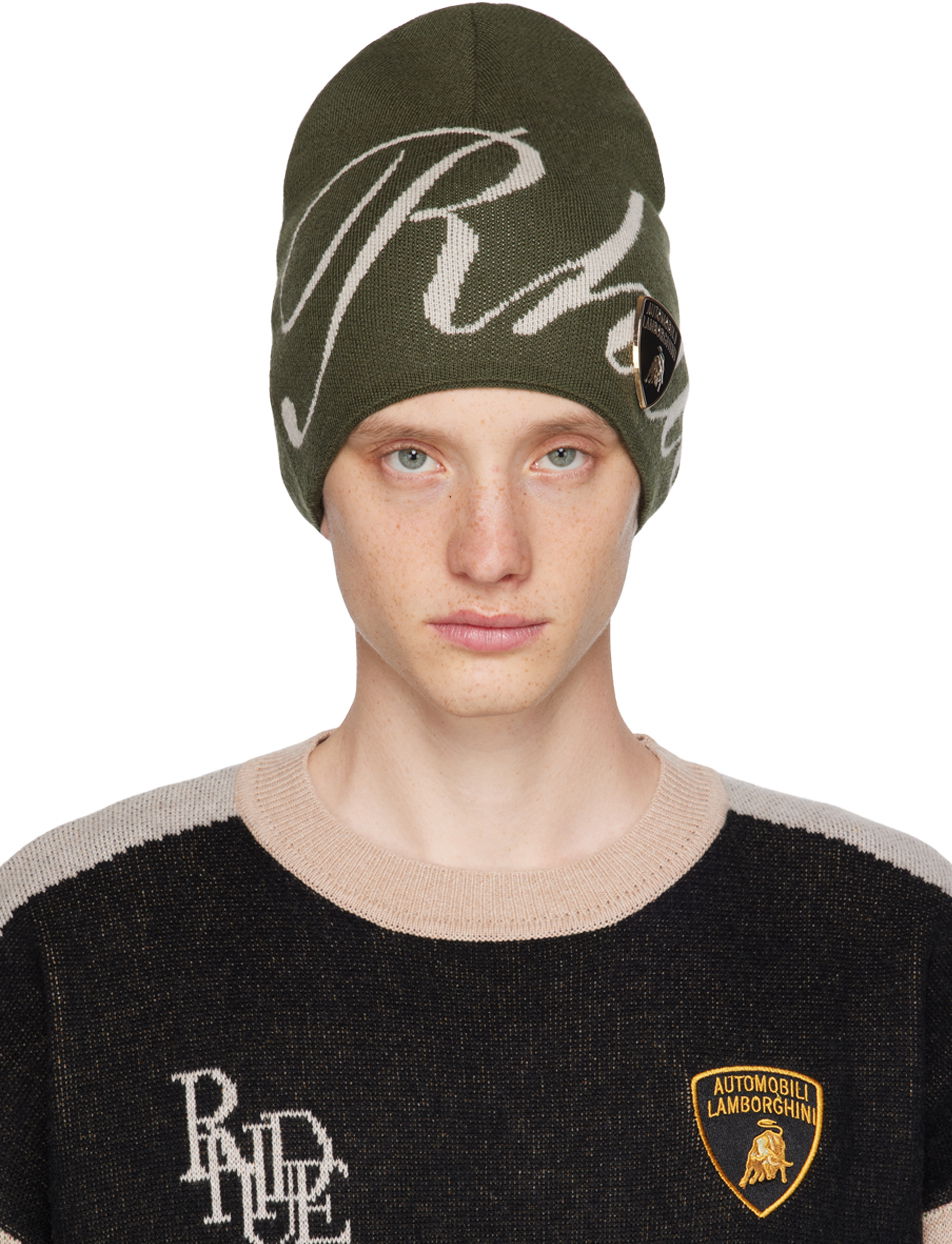 Шапка Rhude Automobili Lamborghini Edition Beanie Зелено | RHFW23HA21505054, 0