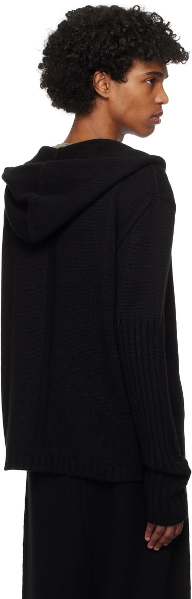 Суитчър Rick Owens Rick Owens Hollywood Zipped Knit Hoodie Черно | RU01E5666 KLWS, 2