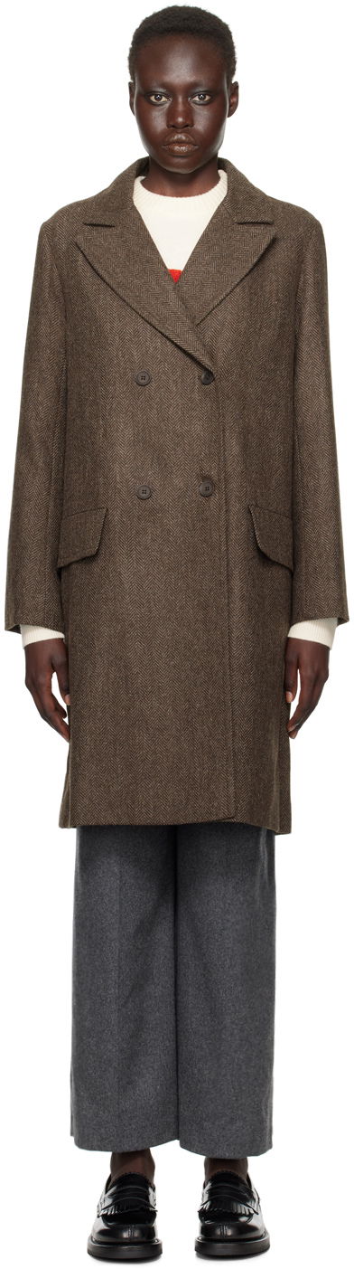 Палта A.P.C. Coat Double-Breasted Кафяво | WOARA-F01545, 0