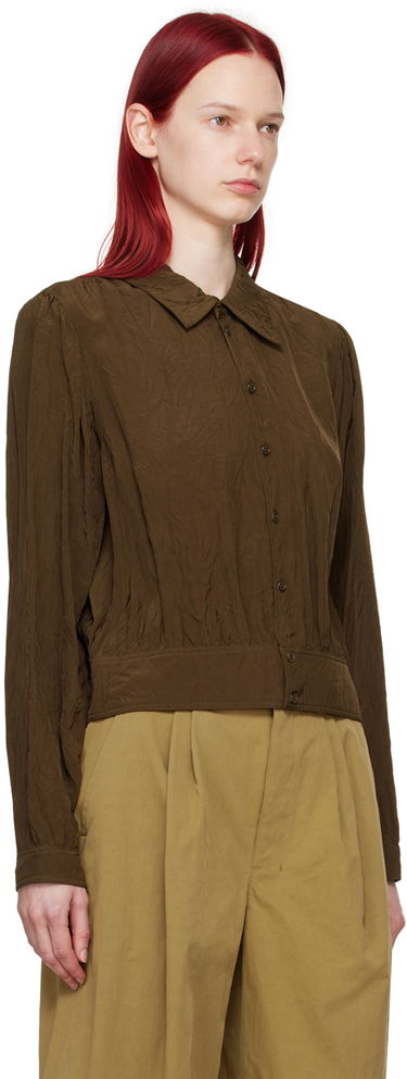 Риза LEMAIRE Lemaire Gathered Long Sleeve Blouse Кафяво | TO1221 LF1024, 3