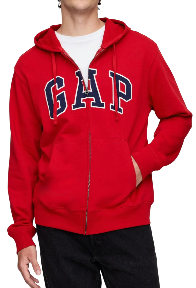 Суитчър GAP Herritage Logo Hooded Full-Zip Sweatshirt Червено | 868454-08