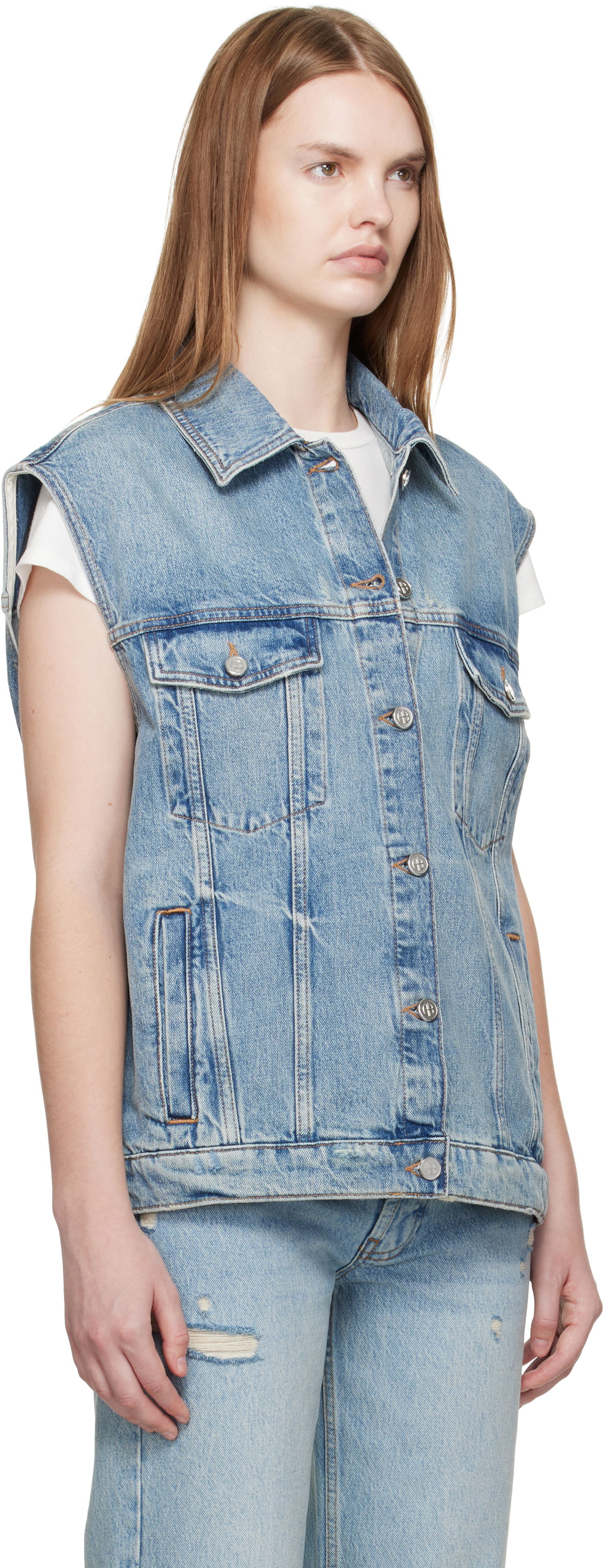 Жилетка Anine Bing ANINE BING Rory Denim Vest Синьо | A-01-10857-WHD37, 1