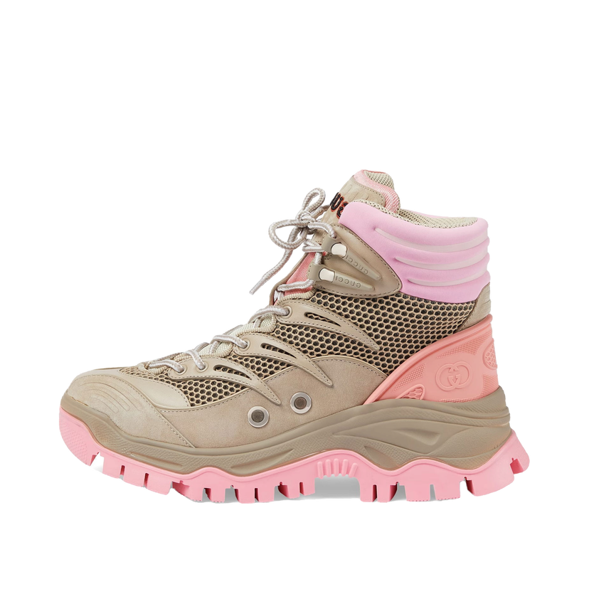 Кецове и обувки Gucci Lace Up Ankle Boot Beige Pink (Women's) Бежово | 700256 2KD20 9597