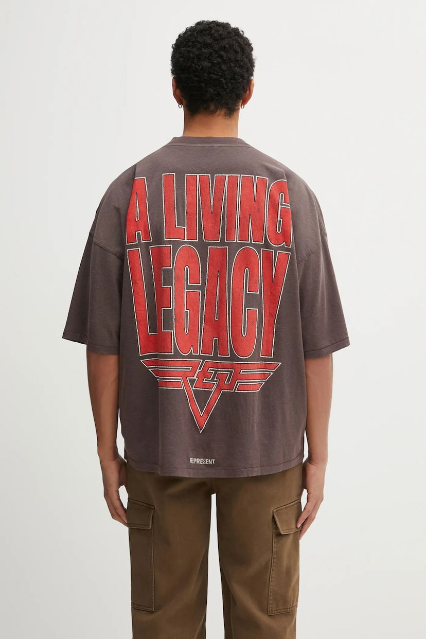 Тениска Represent Clo Reversible Living Legacy Tour Printed Oversized T-Shirt Сиво | MLM100176