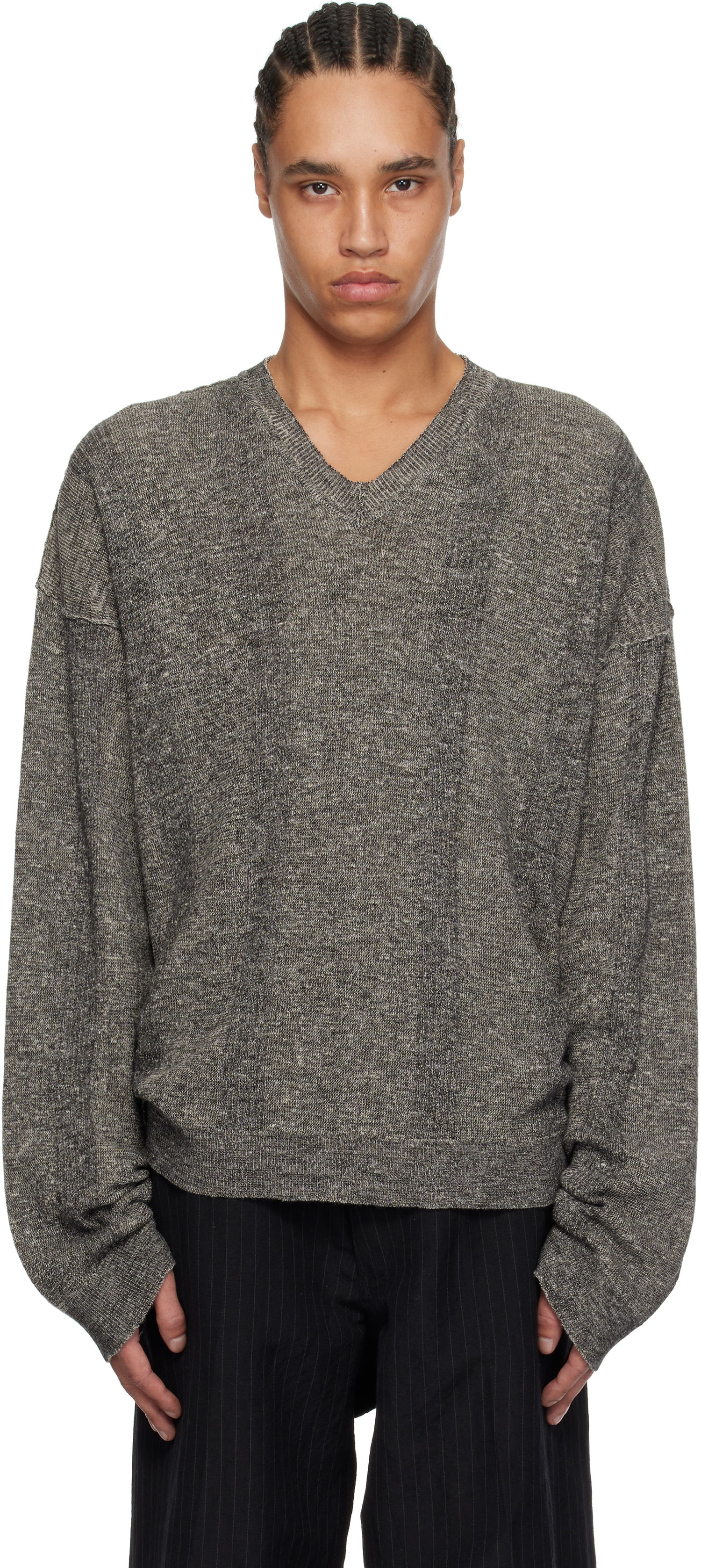 Пуловер Maison Margiela Maison Margiela V-Neck Sweater Сиво | S50HN0012 M13097, 0