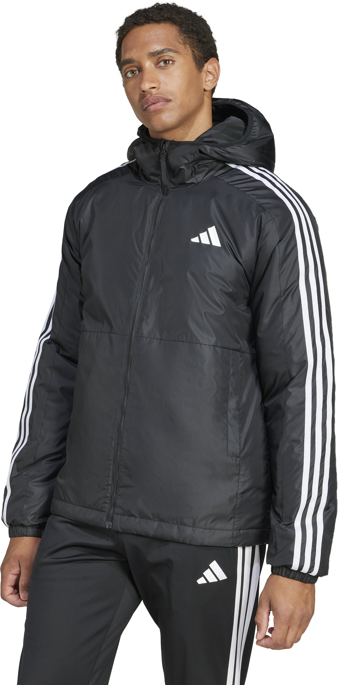 Яке adidas Originals Essentials 3-Stripes Hooded Jacket Черно | jd1032, 1