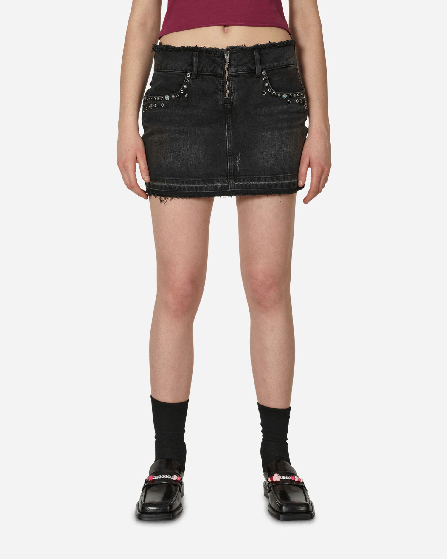 Пола GUESS Western Denim Skirt Used Black Wash Черно | W4GU38D5AK0 GUUB, 0