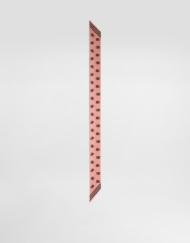 Dolce & Gabbana Twill Headscarf with All-over DG Logo Print