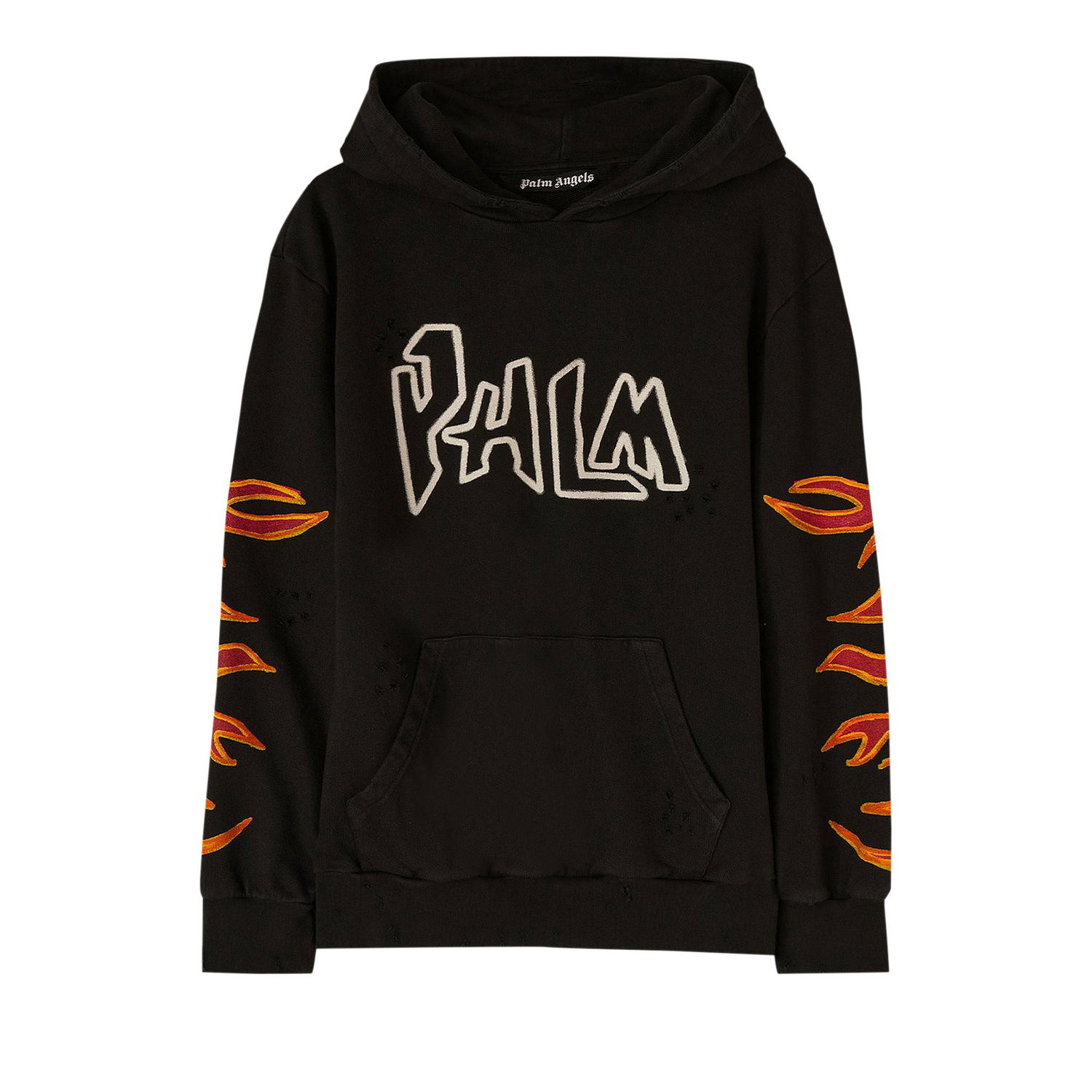 Суитчър Palm Angels Graffiti Flames Hoodie Черно | PMBB117F22FLE0021001, 1