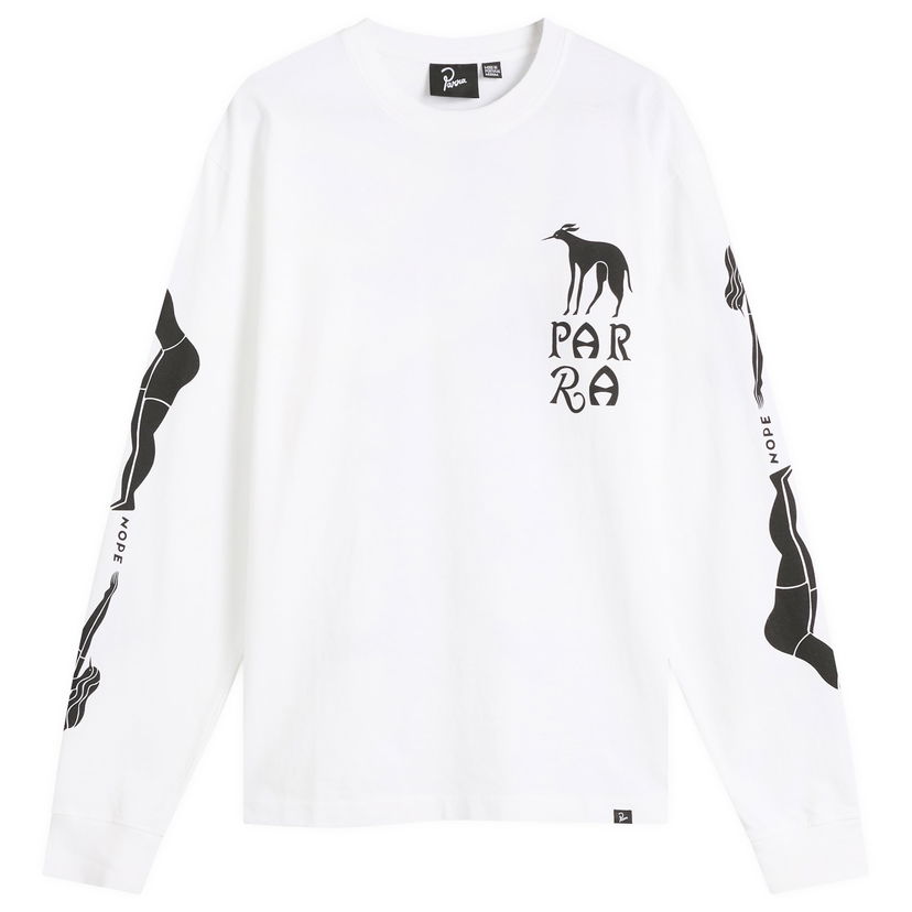 Тениска By Parra Parra Dog Training Graphic Long Sleeve T-Shirt Бяло | 54110-WHT