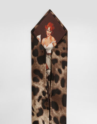Аксесоари Dolce & Gabbana Dolce & Gabbana Satin Tie with Leopard Print Кафяво | GT181EFS1GTHY13M, 3