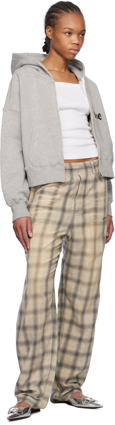 Спортни панталони We11done We11done Washed Checkered Trousers Бежово | WD-PT0-25-265-U-GY, 3
