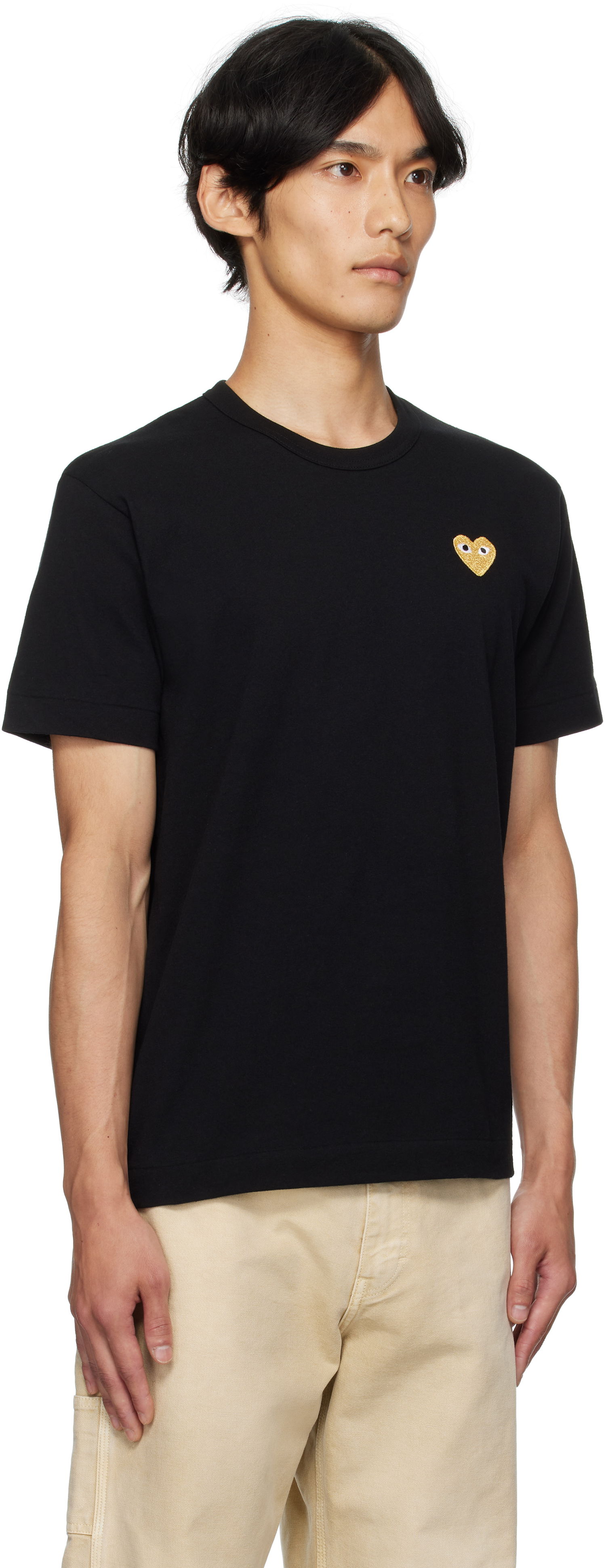 Тениска Comme des Garçons COMME des GARÇONS PLAY Heart Patch T-Shirt Черно | AZ-T216-051, 1