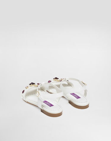 Аксесоари Dolce & Gabbana Dolce & Gabbana Patent Leather Sandals With Crystals Бяло | D11364AN1968V135, 3