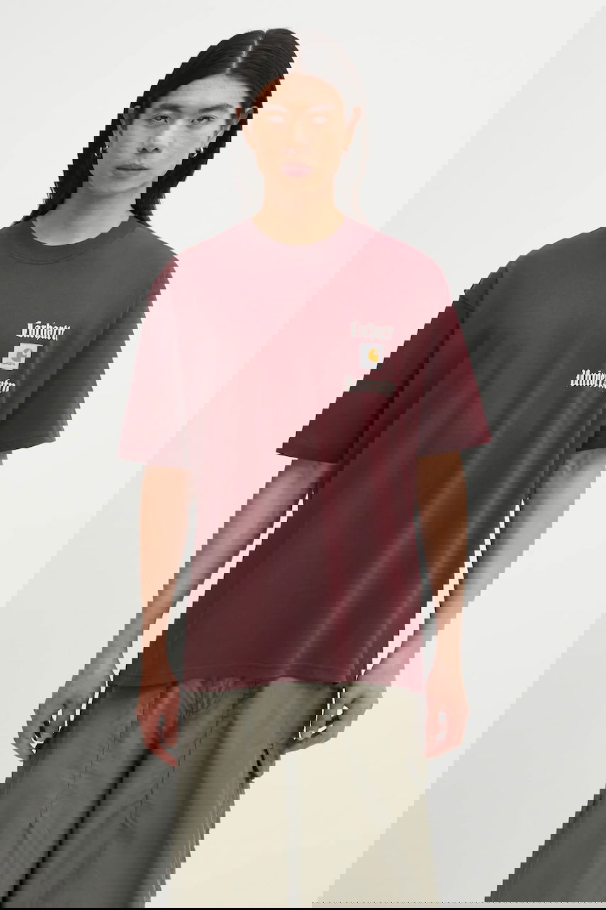 Тениска Carhartt WIP S/S Schooling Heart T-Shirt Бургунди | I035455.33KXX, 0